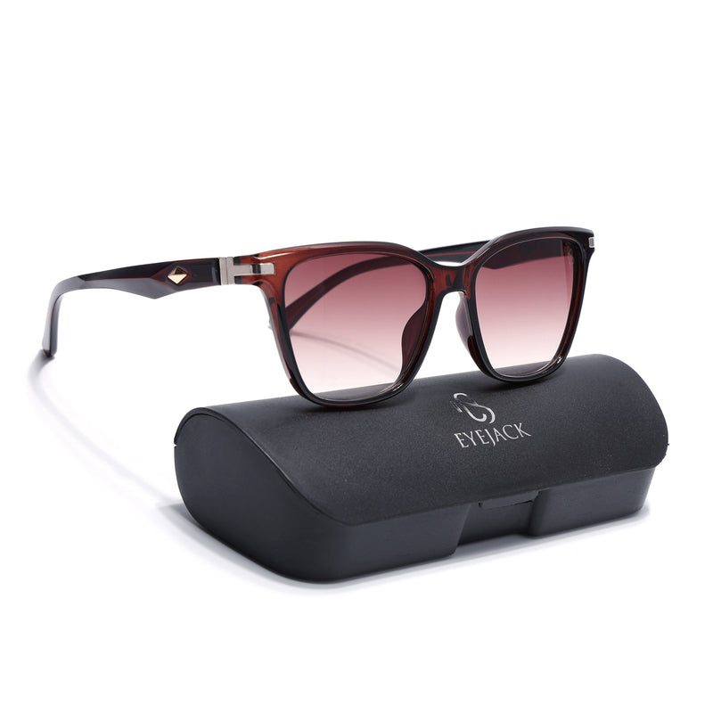 Eyejack Square Sunglasses for Men & Women (Brown & Clear Lens | Brown Frame - 90161CL771)