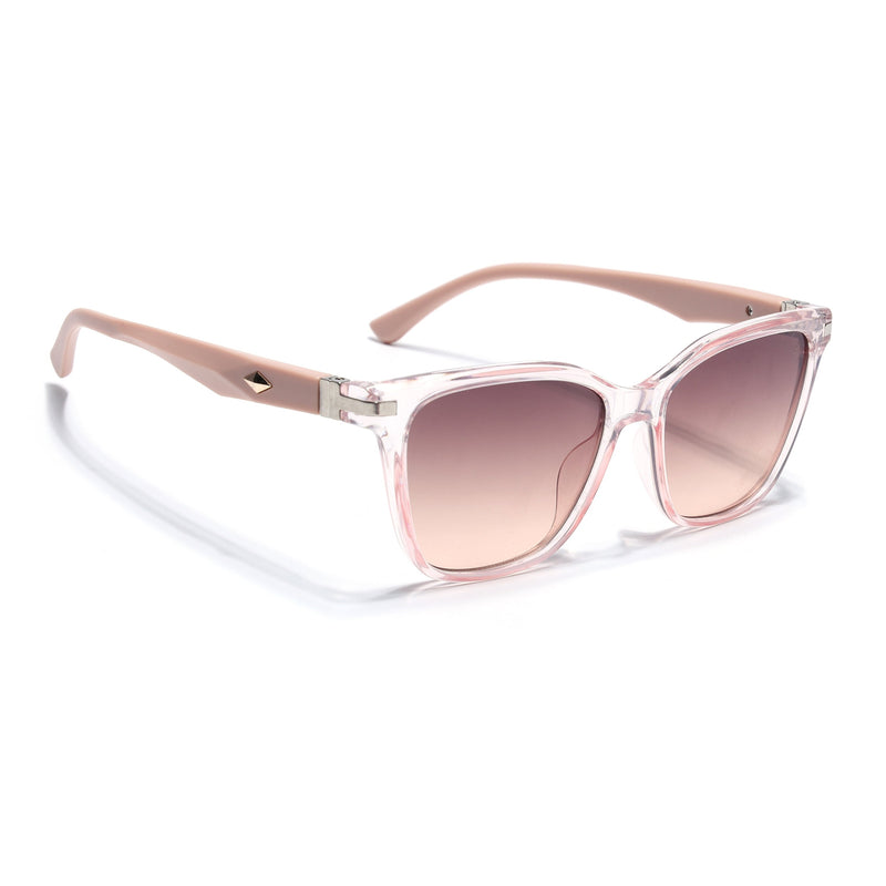 Eyejack Square Sunglasses for Men & Women (Brown & Clear Lens | Light Pink Frame - 90161CL773)