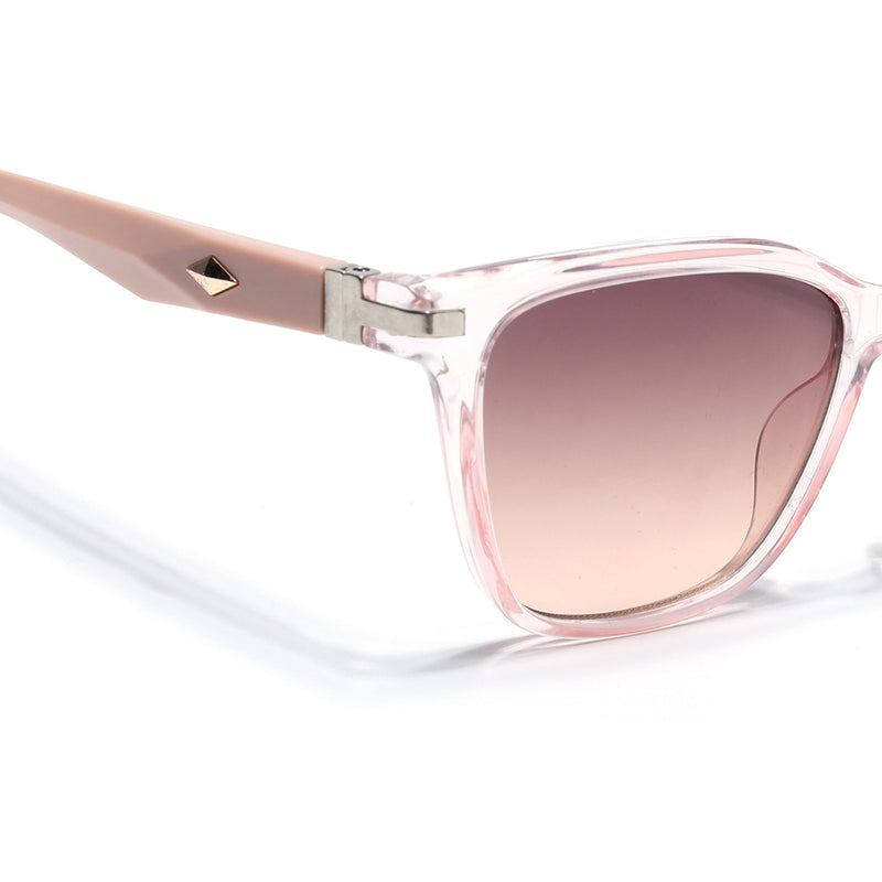 Eyejack Square Sunglasses for Men & Women (Brown & Clear Lens | Light Pink Frame - 90161CL773)