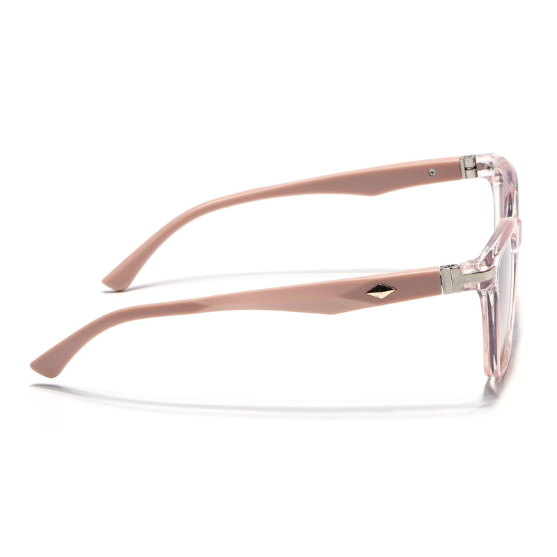 Eyejack Square Sunglasses for Men & Women (Brown & Clear Lens | Light Pink Frame - 90161CL773)