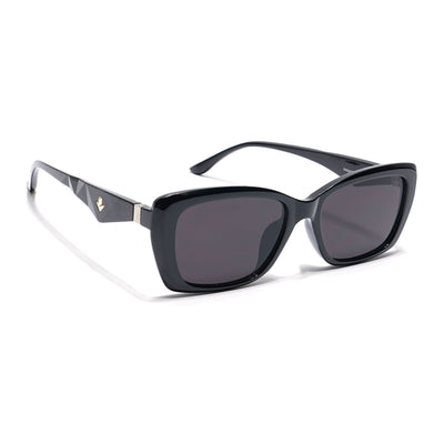 Eyejack Black Rectangle Sunglasses for Men & Women (90164CL848)