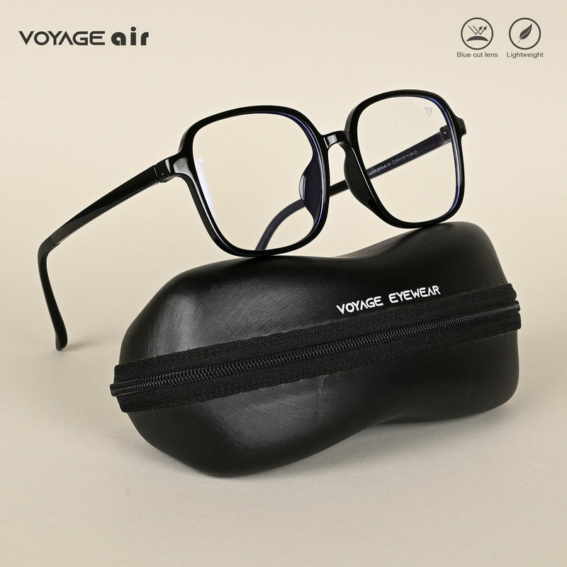 Voyage Air Black Square Eyeglasses for Men & Women (901MG4382-C1)