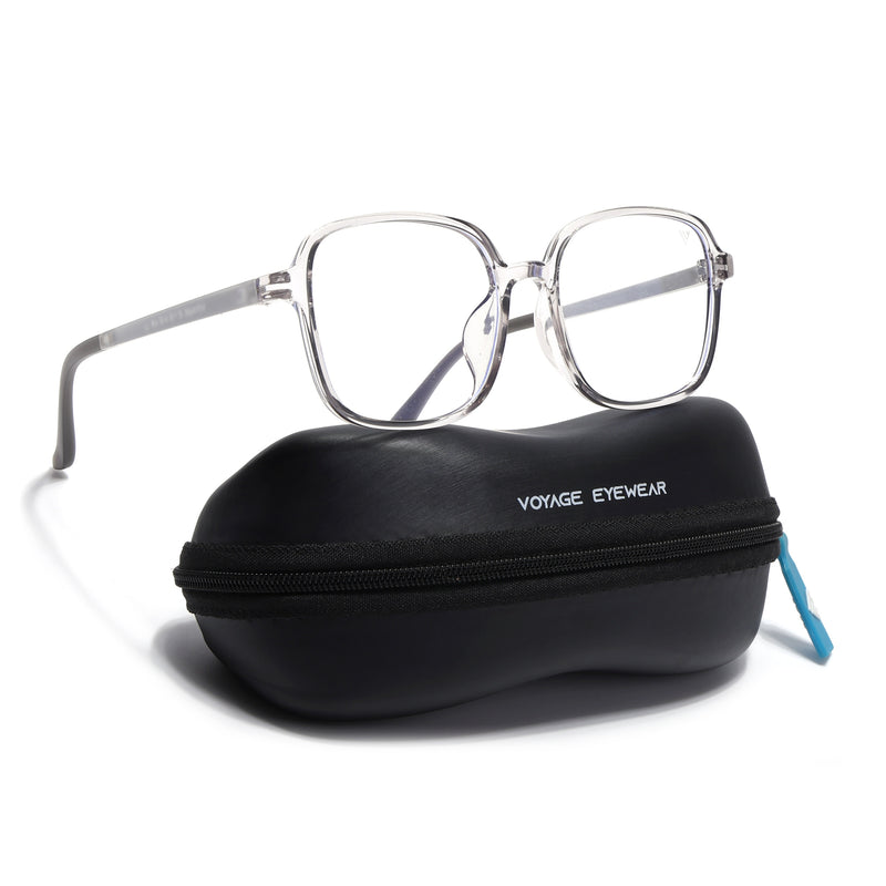 Voyage Air Grey Square Eyeglasses for Men & Women (901MG4383-C5)