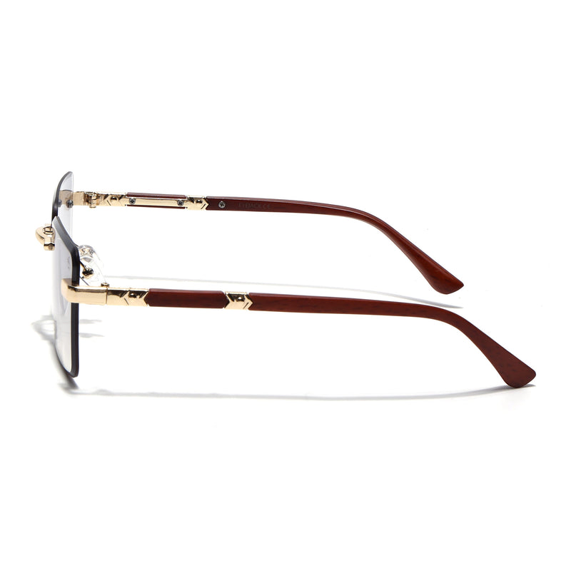 Eyejack Reflex Photochromic Golden Rimless Sunglasses for Men & Women (90376CL2509)