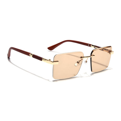 Eyejack Reflex Photochromic Golden Rimless Sunglasses for Men & Women (90376CL2510)