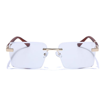 Eyejack Reflex Photochromic Golden Rimless Eyeglasses for Men & Women (90376FCL2511)