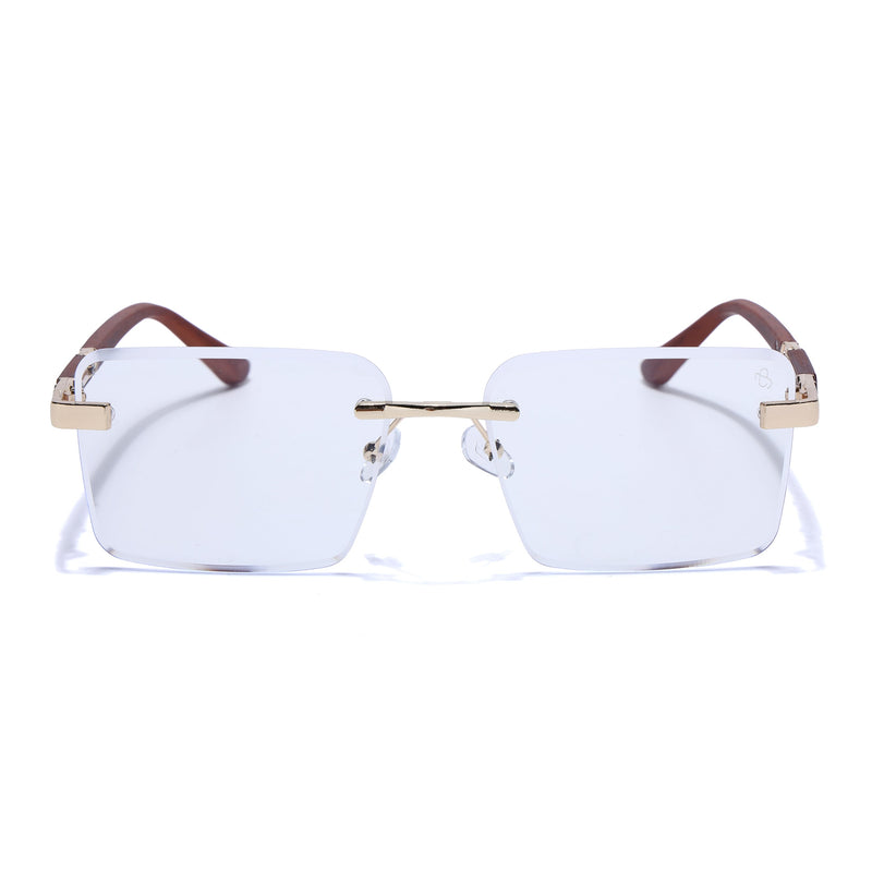 Eyejack Reflex Photochromic Golden Rimless Eyeglasses for Men & Women (90376FCL2511)
