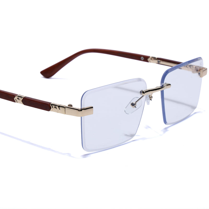 Eyejack Reflex Photochromic Golden Rimless Eyeglasses for Men & Women (90376FCL2511)