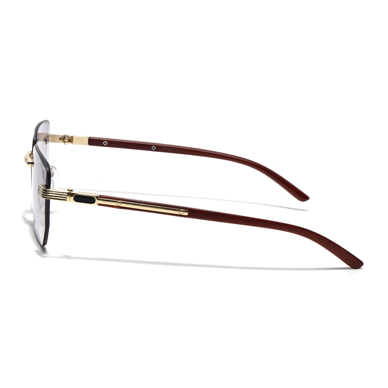 Eyejack Reflex Photochromic Golden Rimless Sunglasses for Men & Women (90385CL2497)