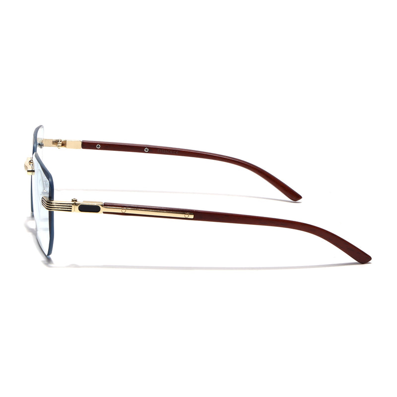 Eyejack Reflex Photochromic Golden Rimless Sunglasses for Men & Women (90385CL2498)