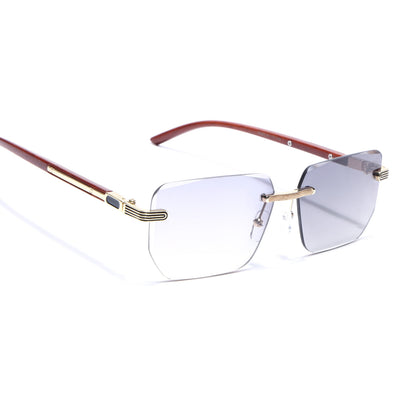 Eyejack Reflex Photochromic Golden Rimless Sunglasses for Men & Women (90385CL2499)