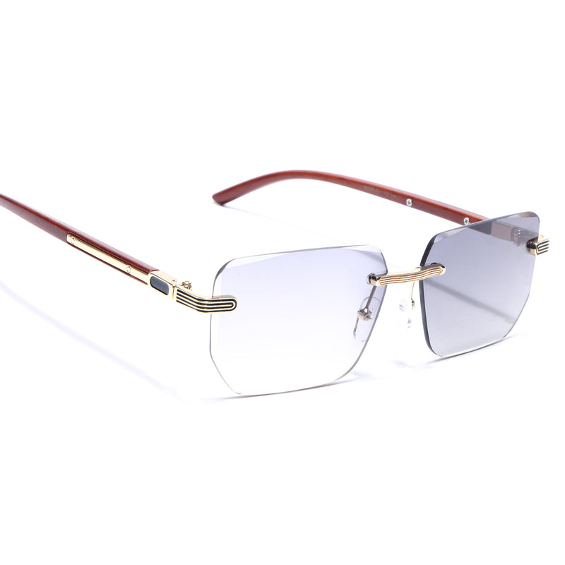 Eyejack Reflex Photochromic Golden Rimless Sunglasses for Men & Women (90385CL2499)