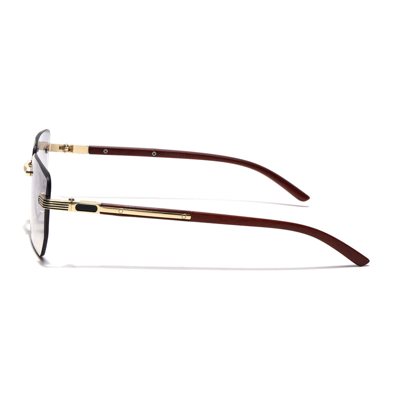 Eyejack Reflex Photochromic Golden Rimless Sunglasses for Men & Women (90385CL2499)