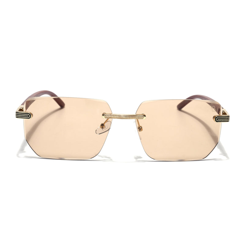 Eyejack Reflex Photochromic Golden Rimless Sunglasses for Men & Women (90385CL2500)
