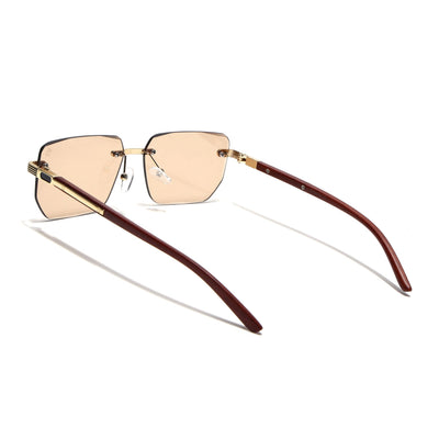 Eyejack Reflex Photochromic Golden Rimless Sunglasses for Men & Women (90385CL2500)