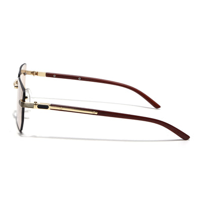 Eyejack Reflex Photochromic Golden Rimless Sunglasses for Men & Women (90385CL2500)