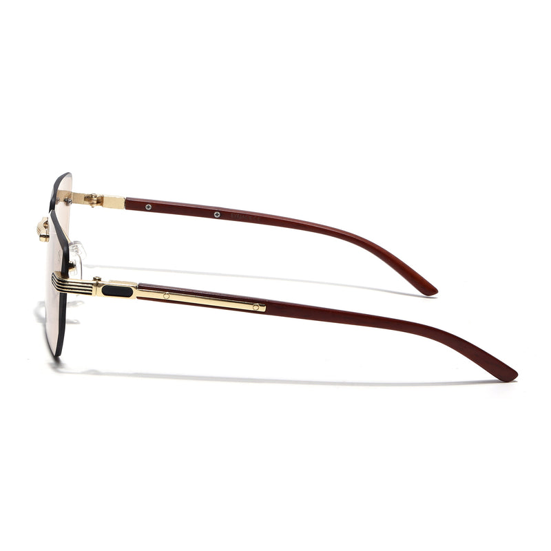 Eyejack Reflex Photochromic Golden Rimless Sunglasses for Men & Women (90385CL2500)