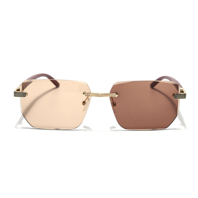 Eyejack Reflex Photochromic Golden Rimless Sunglasses for Men & Women (90385CL2500)