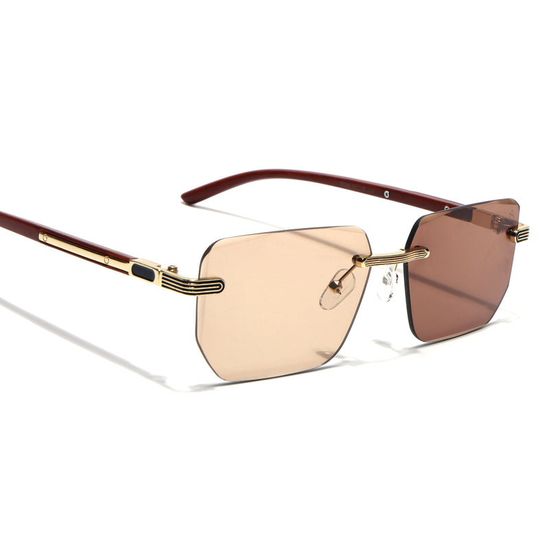 Eyejack Reflex Photochromic Golden Rimless Sunglasses for Men & Women (90385CL2500)