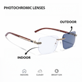 Eyejack Reflex Photochromic Golden Rimless Eyeglasses for Men & Women (90385FCL2501)