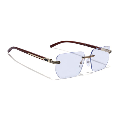 Eyejack Reflex Photochromic Golden Rimless Eyeglasses for Men & Women (90385FCL2501)