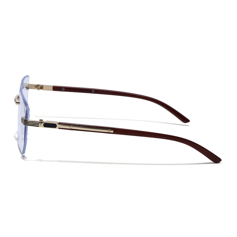 Eyejack Reflex Photochromic Golden Rimless Eyeglasses for Men & Women (90385FCL2501)