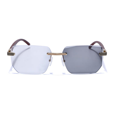 Eyejack Reflex Photochromic Golden Rimless Eyeglasses for Men & Women (90385FCL2501)