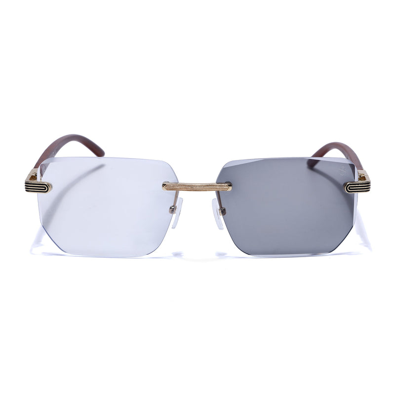 Eyejack Reflex Photochromic Golden Rimless Eyeglasses for Men & Women (90385FCL2501)