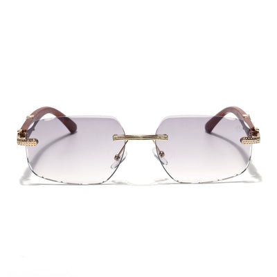 Eyejack Reflex Photochromic Golden Rimless Sunglasses for Men & Women (90386CL2502)
