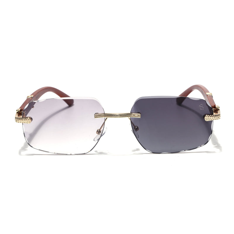 Eyejack Reflex Photochromic Golden Rimless Sunglasses for Men & Women (90386CL2502)