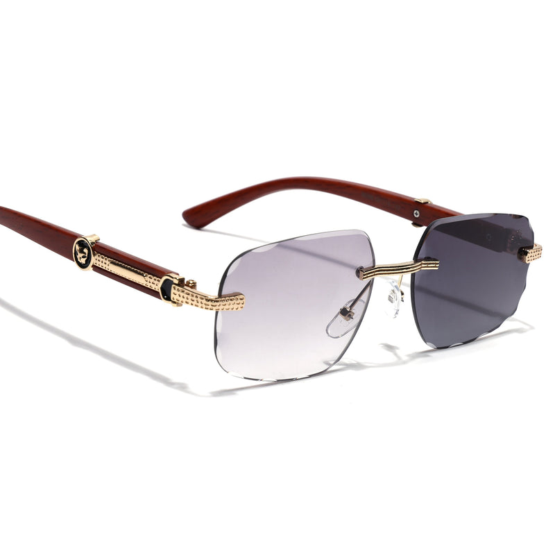 Eyejack Reflex Photochromic Golden Rimless Sunglasses for Men & Women (90386CL2502)