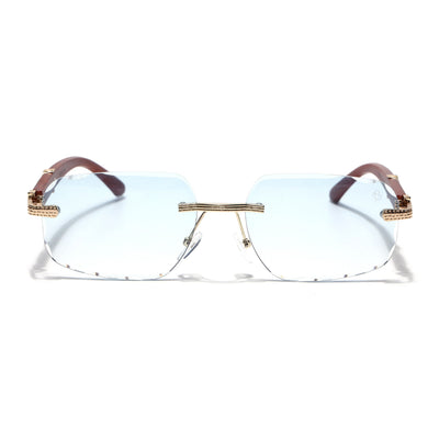 Eyejack Reflex Photochromic Golden Rimless Sunglasses for Men & Women (90386CL2503)