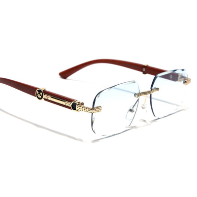 Eyejack Reflex Photochromic Golden Rimless Sunglasses for Men & Women (90386CL2503)