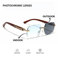 Eyejack Reflex Photochromic Golden Rimless Sunglasses for Men & Women (90386CL2503)