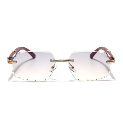 Eyejack Reflex Photochromic Golden Rimless Sunglasses for Men & Women (90386CL2504)