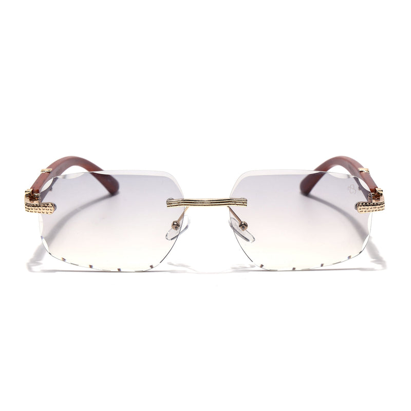 Eyejack Reflex Photochromic Golden Rimless Sunglasses for Men & Women (90386CL2504)