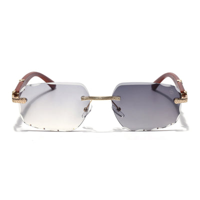 Eyejack Reflex Photochromic Golden Rimless Sunglasses for Men & Women (90386CL2504)