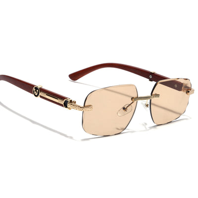 Eyejack Reflex Photochromic Golden Rimless Sunglasses for Men & Women (90386CL2505)
