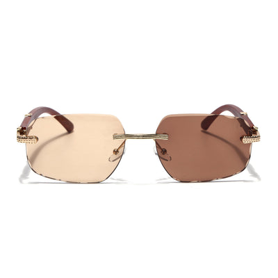 Eyejack Reflex Photochromic Golden Rimless Sunglasses for Men & Women (90386CL2505)