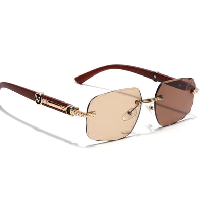 Eyejack Reflex Photochromic Golden Rimless Sunglasses for Men & Women (90386CL2505)
