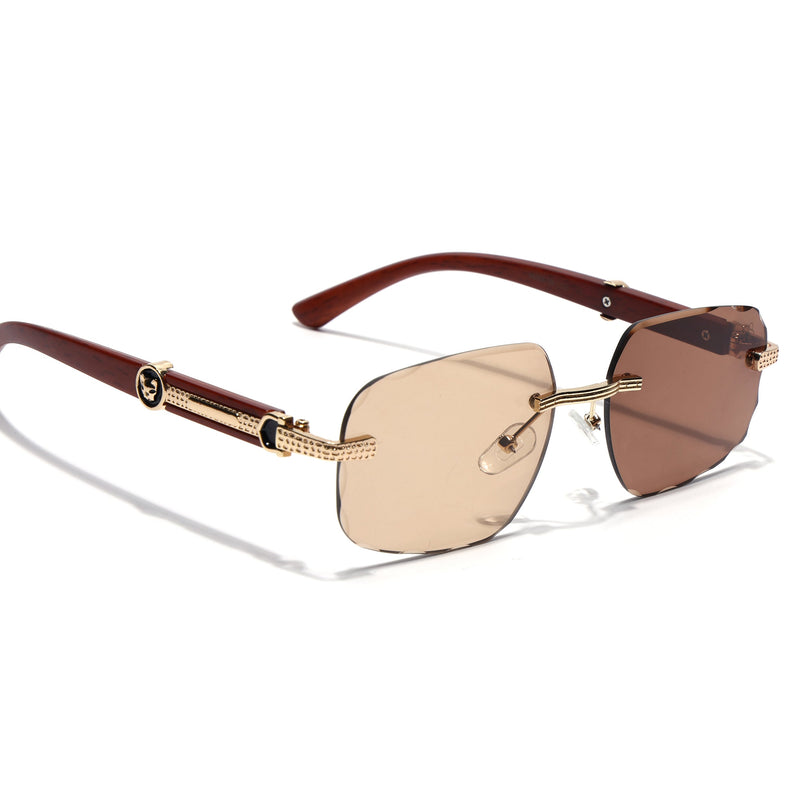 Eyejack Reflex Photochromic Golden Rimless Sunglasses for Men & Women (90386CL2505)