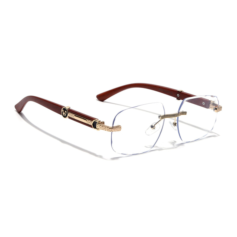 Eyejack Reflex Photochromic Golden Rimless Eyeglasses for Men & Women (90386FCL2506)