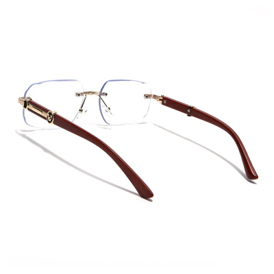 Eyejack Reflex Photochromic Golden Rimless Eyeglasses for Men & Women (90386FCL2506)