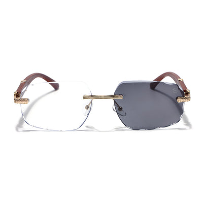 Eyejack Reflex Photochromic Golden Rimless Eyeglasses for Men & Women (90386FCL2506)