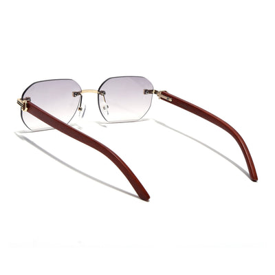 Eyejack Reflex Photochromic Golden Rimless Sunglasses for Men & Women (90387CL2512)