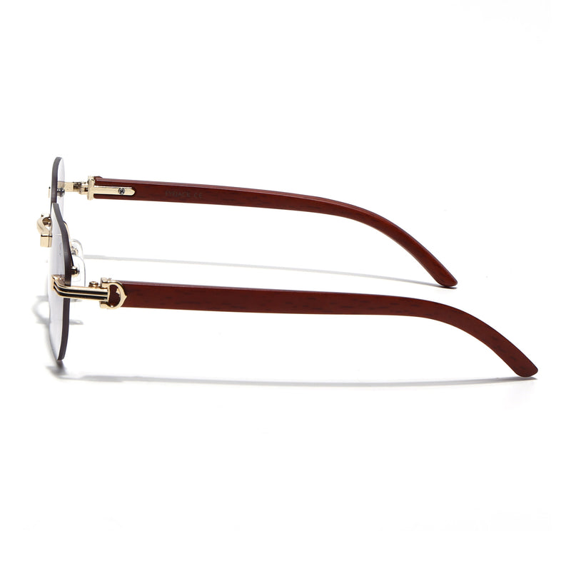 Eyejack Reflex Photochromic Golden Rimless Sunglasses for Men & Women (90387CL2512)