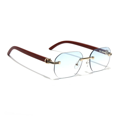 Eyejack Reflex Photochromic Golden Rimless Sunglasses for Men & Women (90387CL2513)