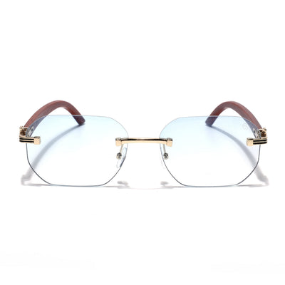 Eyejack Reflex Photochromic Golden Rimless Sunglasses for Men & Women (90387CL2513)