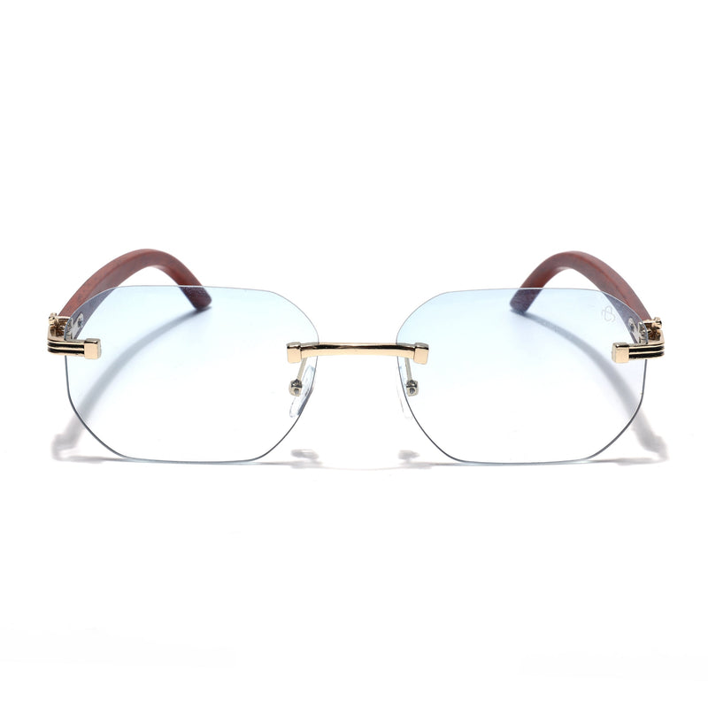 Eyejack Reflex Photochromic Golden Rimless Sunglasses for Men & Women (90387CL2513)