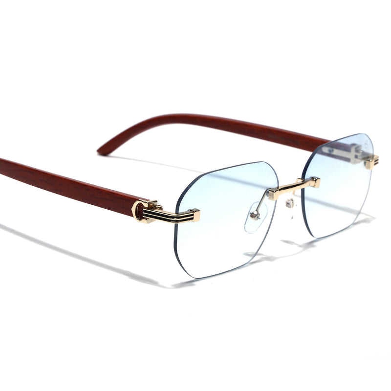Eyejack Reflex Photochromic Golden Rimless Sunglasses for Men & Women (90387CL2513)